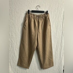 Eileen Fisher Soft Wool Flannel Pleated Tapered Pant size sm